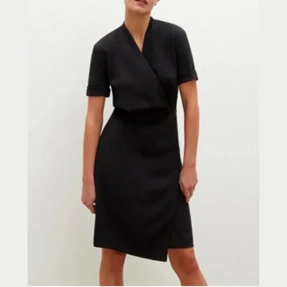 M.M. LaFleur Womens The Tory Career Black V Neck Short Sleeve Dress Size 12 - Picture 1 of 6